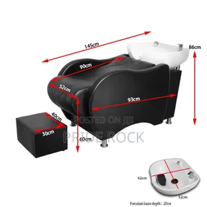 Quality All Black Shampoo Bed, Salon Chair
