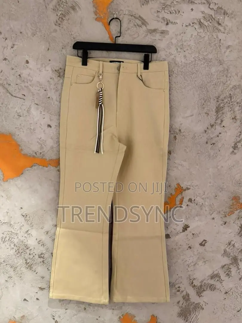 Premium Khaki Sand Flared Denim - Streetwear Collection