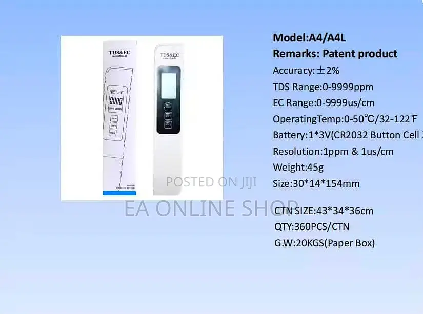 Digital 3-in-1 (Tds/ Ec /Temperature) Water Quality Tester Pen