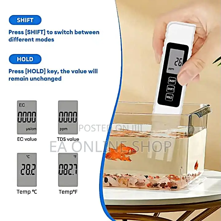 Digital 3-in-1 (Tds/ Ec /Temperature) Water Quality Tester Pen