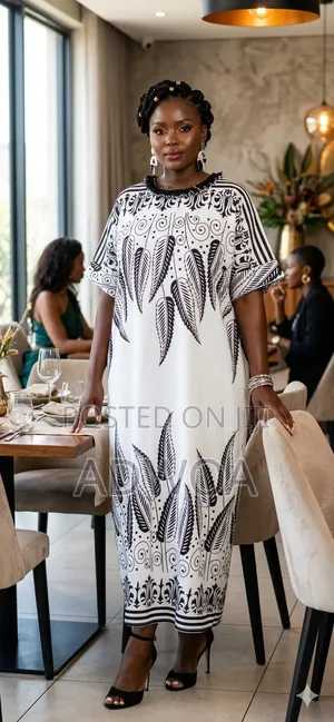 Black White Long Dress