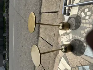 2 Piece Home Gold Marshal Modern Metal Side Table in Brushed Gold