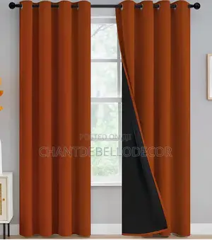 Luxury Heavy Textured Embossed 100% Blackout Curtains (2 in 1)