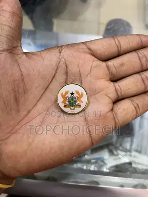 Ghana Coat of Arms Round Lapel Pin Badge