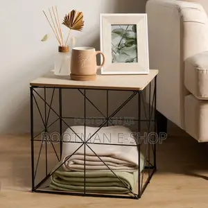 Cube Storage Basket Table Folding Wire Organise Living Room Home Decor