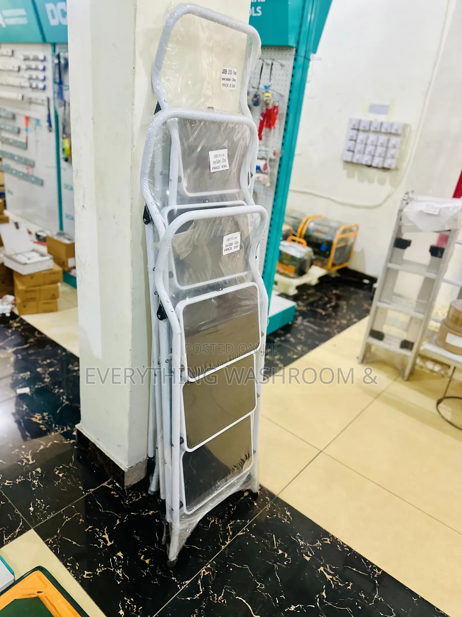 Aluminum 3-step Folding Ladder - Heavy Duty Steel Step Ladder