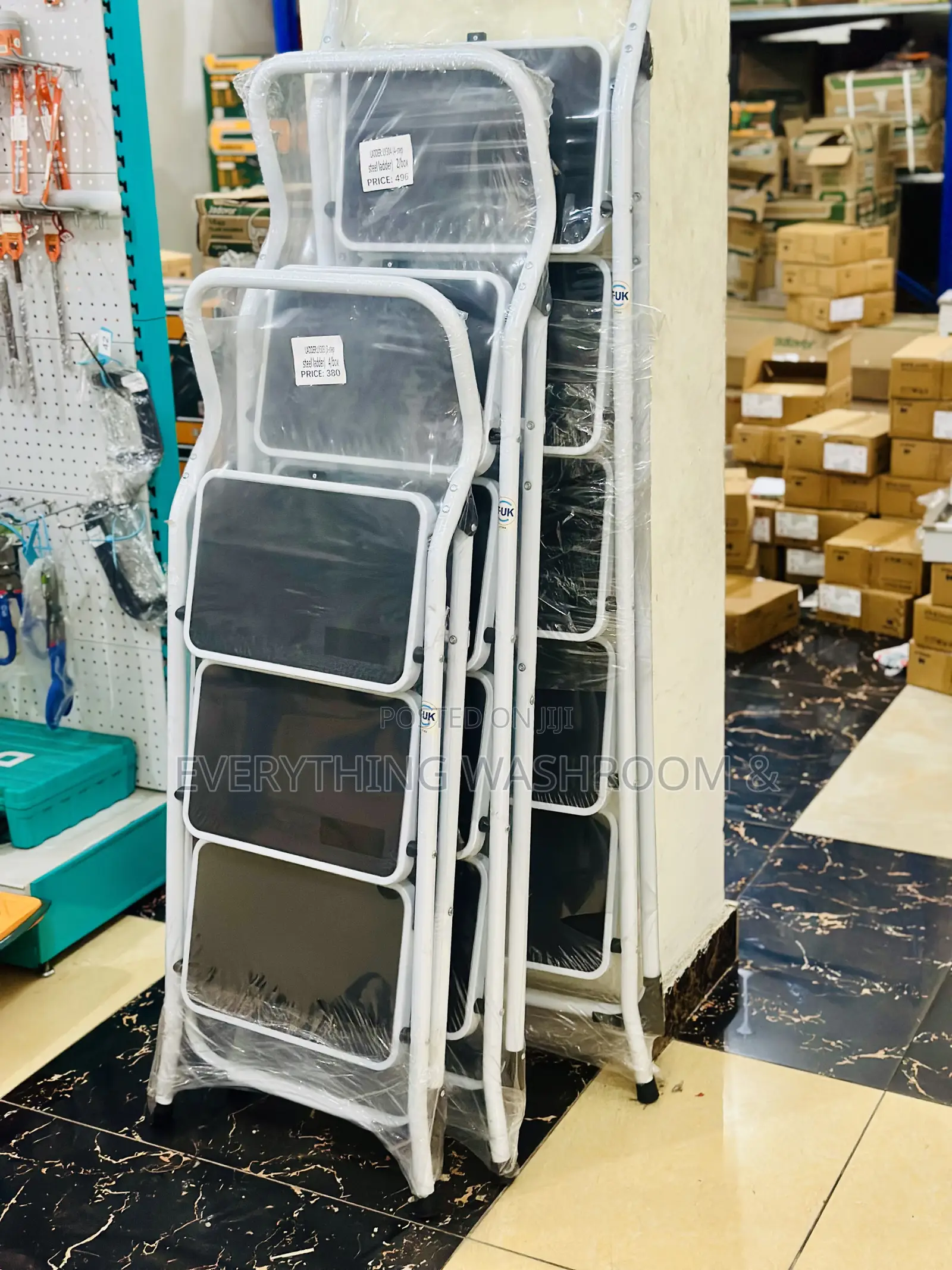 Aluminum 3-step Folding Ladder - Heavy Duty Steel Step Ladder
