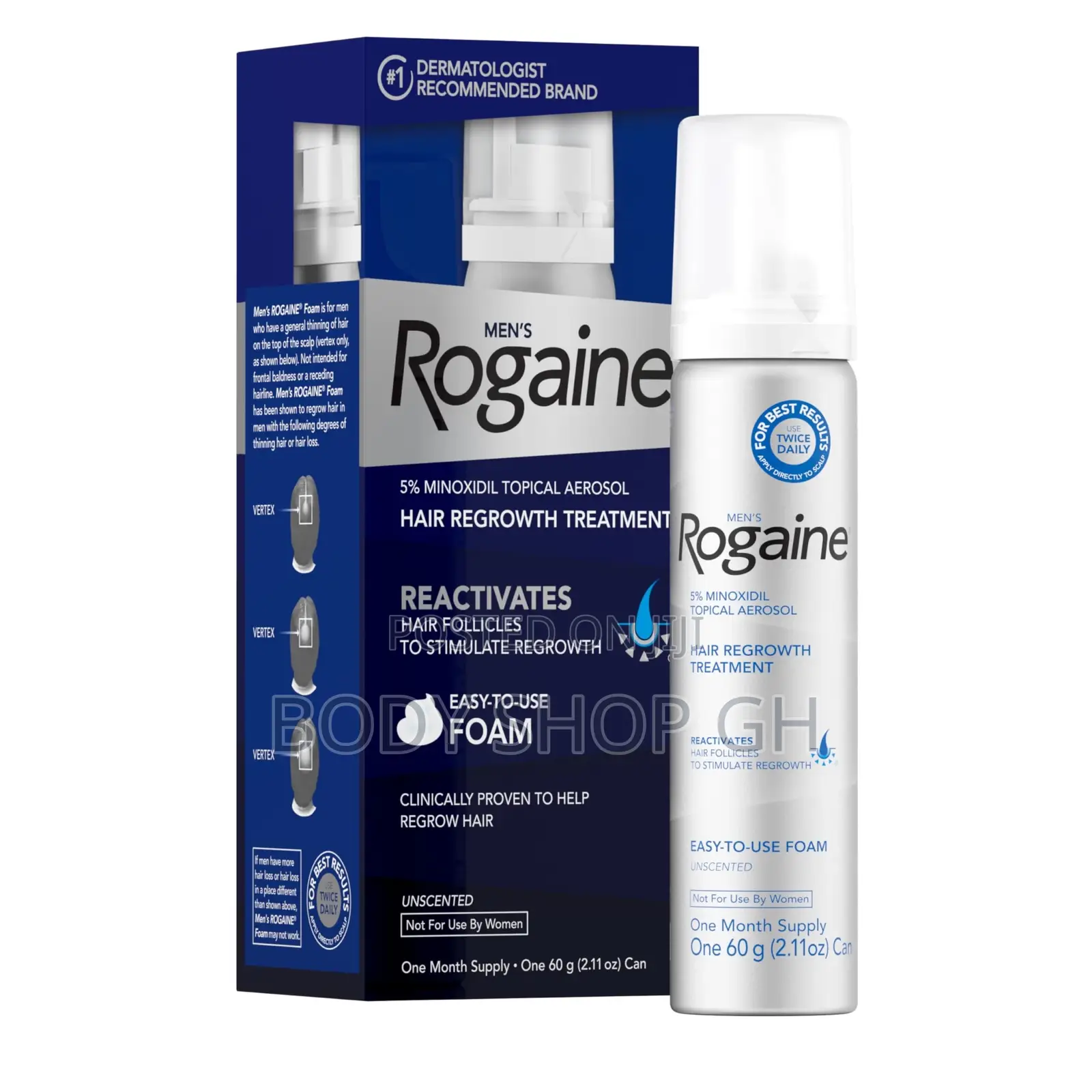 Original Extra Strength Rogaine Minoxidil 5% Foam for Men