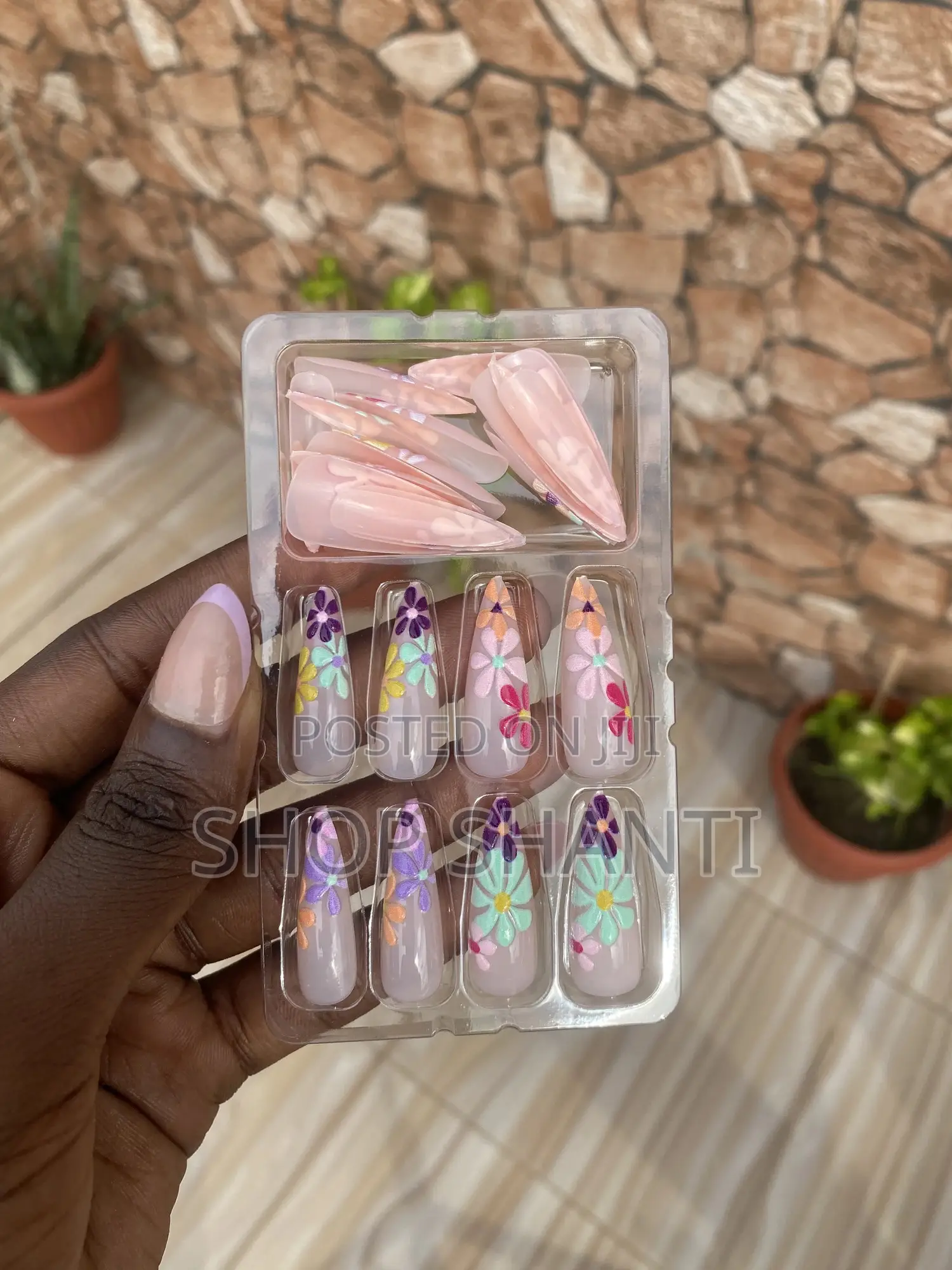 24pcs Stiletto Press-on Nails With Elegant 3d Designs