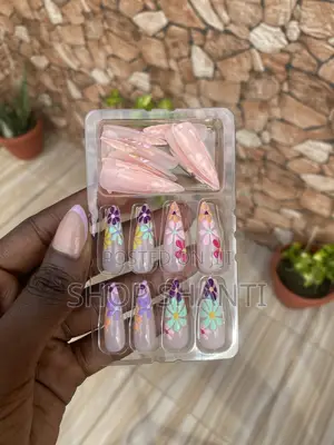 24pcs Stiletto Press-on Nails With Elegant 3d Designs