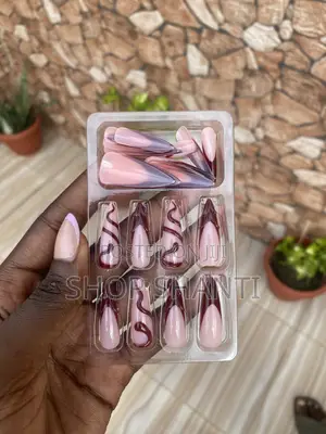 24pcs Stiletto Press-on Nails With Elegant 3d Designs