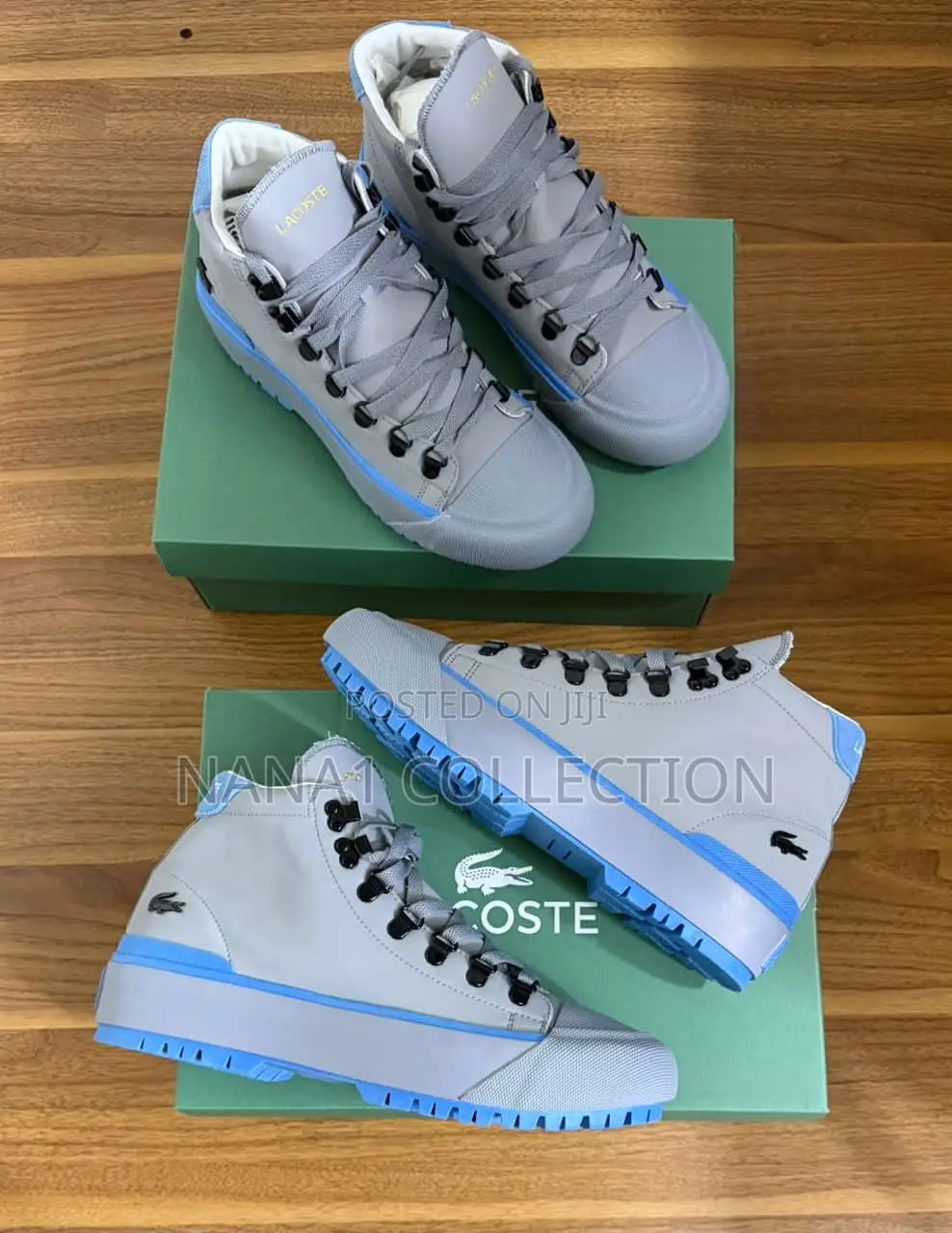 Lacoste Gripshot Mid - Cut Boots in Grey/Blue
