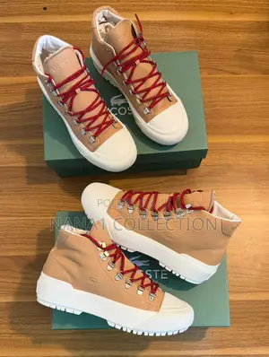 Lacoste Gripshot Mid Cut Boots in Brown/White