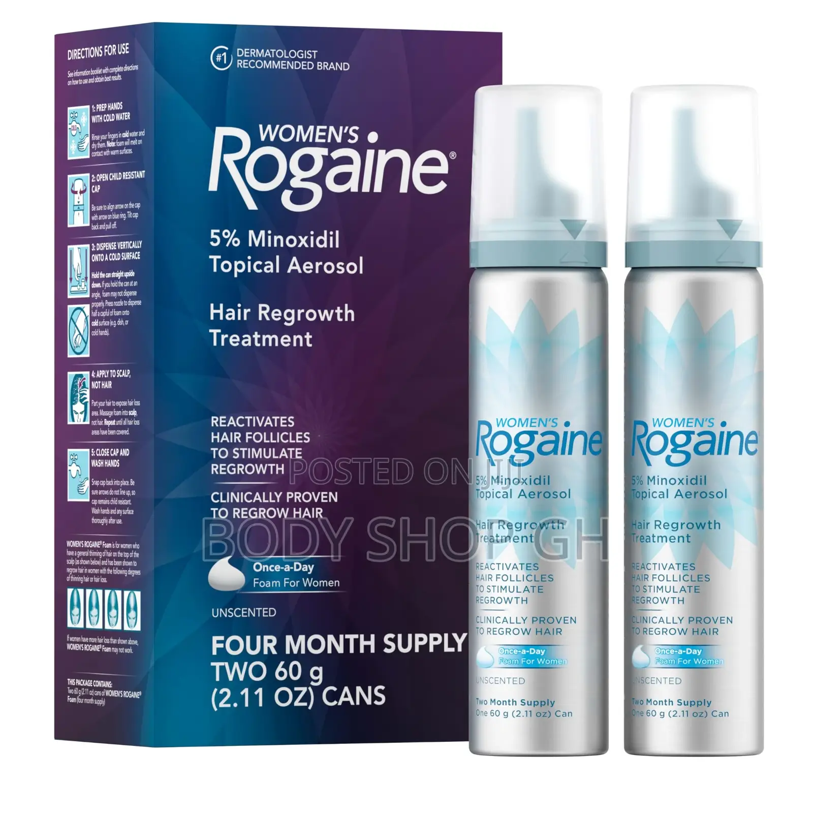 Rogaine for Women 5% Minoxidil Foam Treatment for Thinning Hair Loss