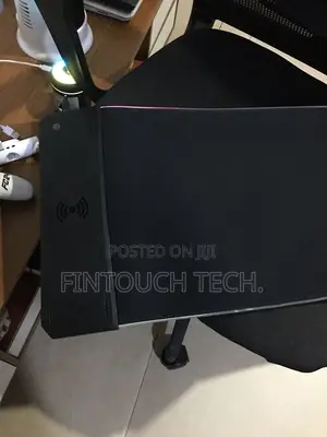 Large Mouse Pad With Wireless Charging Panel and RGB Lighting