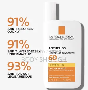 Anthelios Light Fluid Facial Sunscreen SPF 60, Lightweight Sunscreen