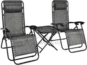 Outsunny 2 Seater Black Foldable Garden Furniture Set