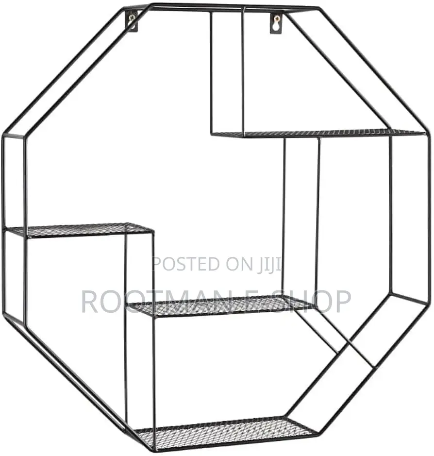 Smart Multi Sectioned Octagon Shelf in a Stunning Black