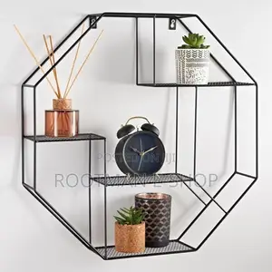 Smart Multi Sectioned Octagon Shelf in a Stunning Black