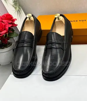 Louis Vuitton Men's Black Leather Loafers