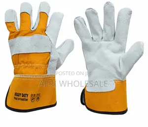 12pcs Dozen Heavy Duty Leather Cotton Safety Hand Gloves