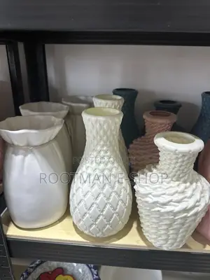 Decorative Plastic Vases Designed to Resemble Ceramic, With Patterns