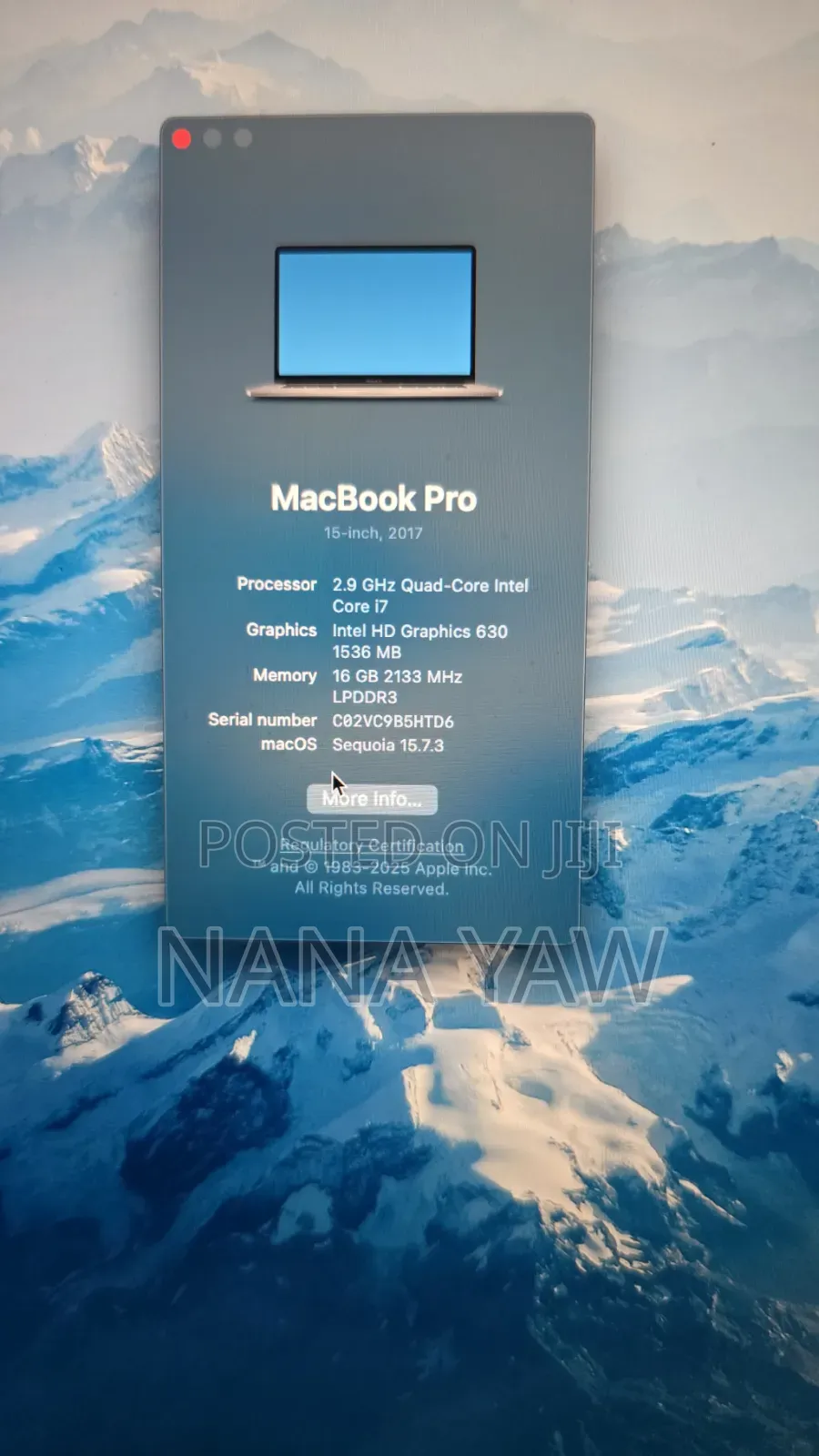 Laptop Apple MacBook Pro 2017 16GB Nvidia SSD 512GB