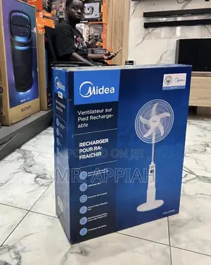 Sleek Midea 18” Rechargeable Standing Fan(30watt) 