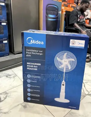 Adorable Midea 30watt Rechargeable Standing Fan(9 Speed)
