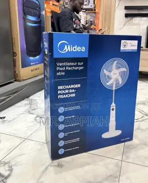 Midea 30watt Rechargeable Standing Fan With Digital Remote(9 Speed)