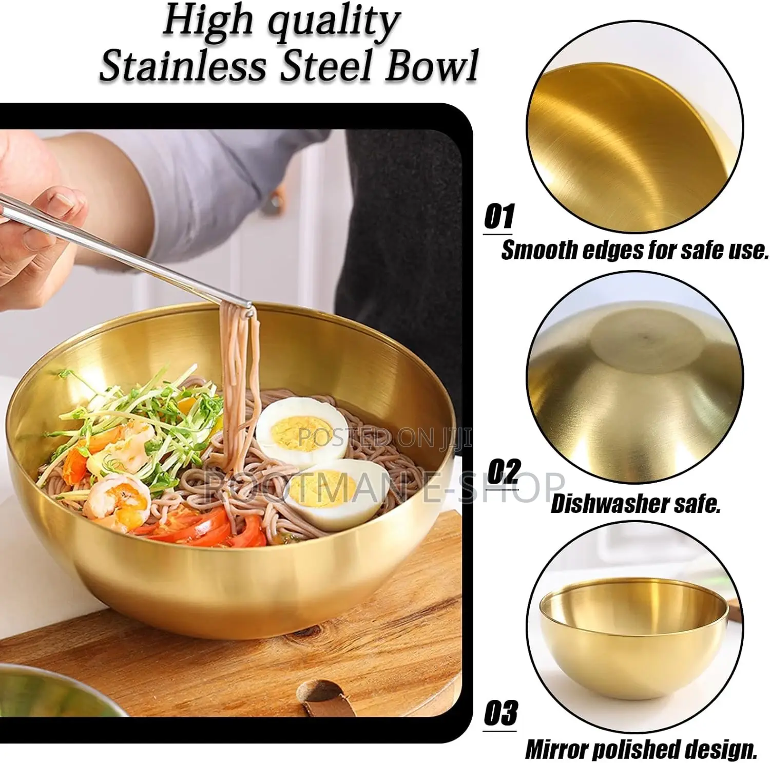 25 Oz Stainless Steel Bowl Matte Finish Cereal Bowl