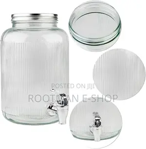 Drinks Dispenser With Drip-Proof Tap - Glass Water Dispenser With Lid