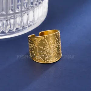 Tetragramaton Ring Amulet Gold and Silver Colour