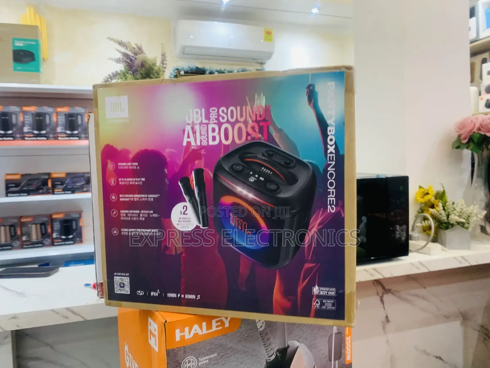 Ultra Modern Speaker 2 Microphones JBL Party Box Encore 2 Potable