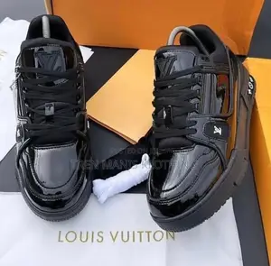 Louis Vuitton Black Trainer Patent Leather Low Trainers