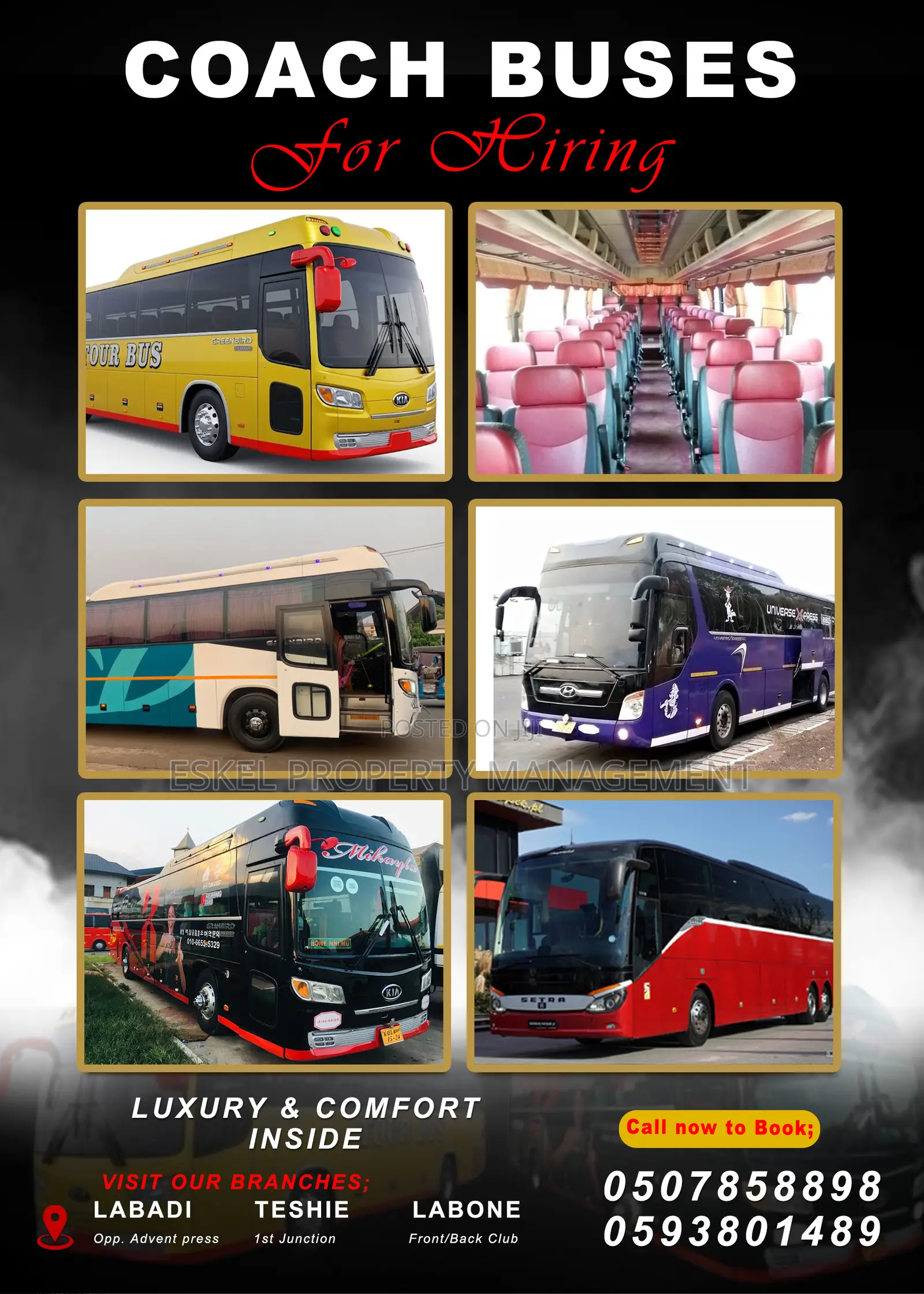 Coach Buses for Hiring, Comes With a Driver