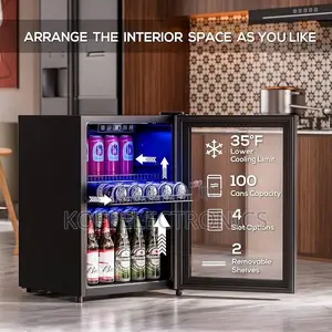 Efficient 90l Showcase Glass Fridge for Everyday Use