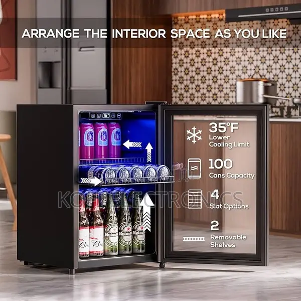 Efficient 90l Showcase Glass Fridge for Everyday Use