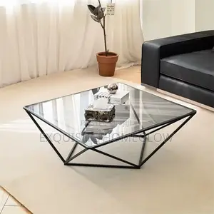 Italian Minimalist Tempered Glass Coffee Table(90cmx90cm)
