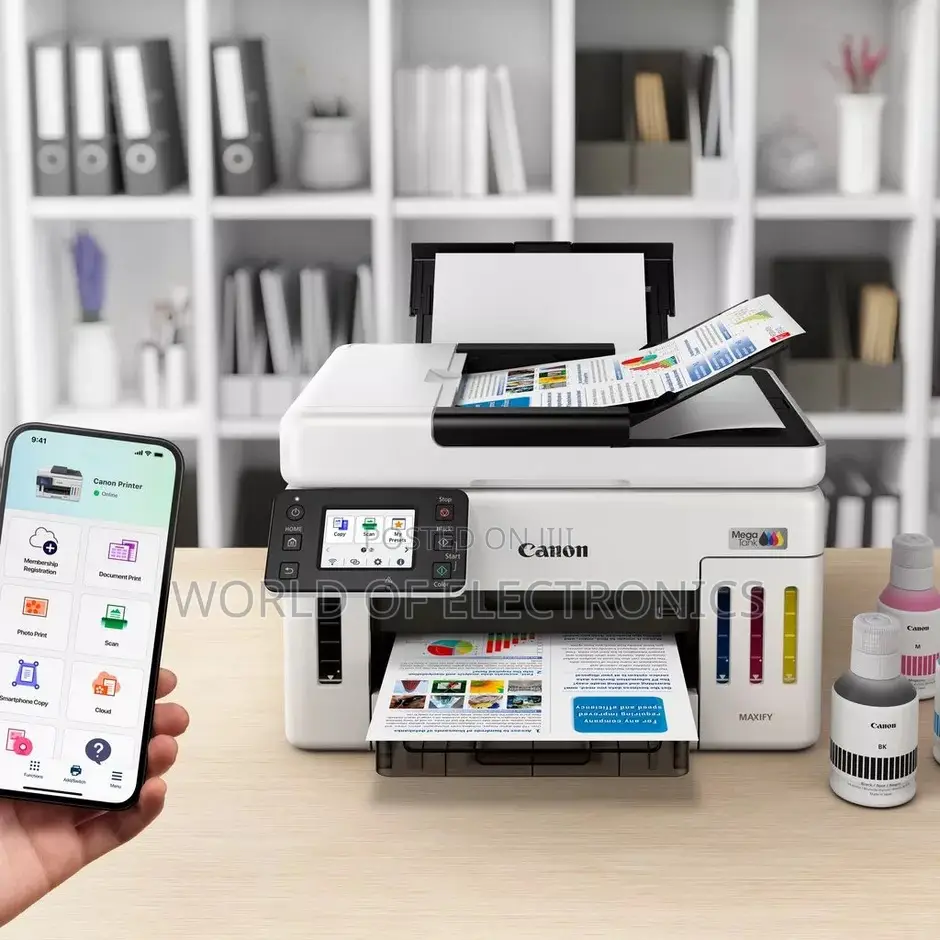 Canon Maxify Gx6140 Inkjet Aio Printer-Color Print Scan Copy A4 24ppm