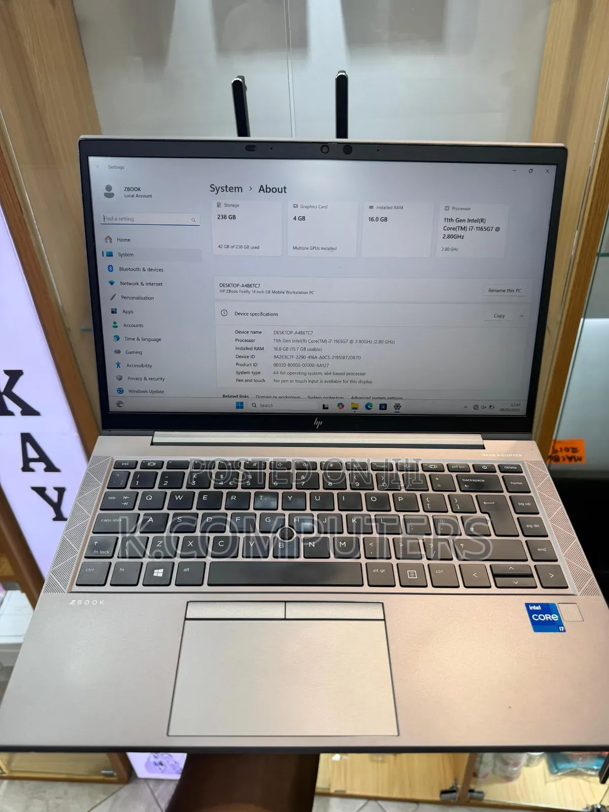 Laptop HP ZBook Firefly G8 16GB Intel Core i7 SSD 256GB