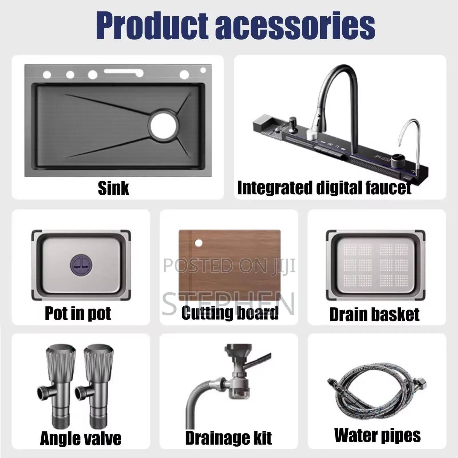 Smart Kitchen Sink Includes Faucet and Accessories