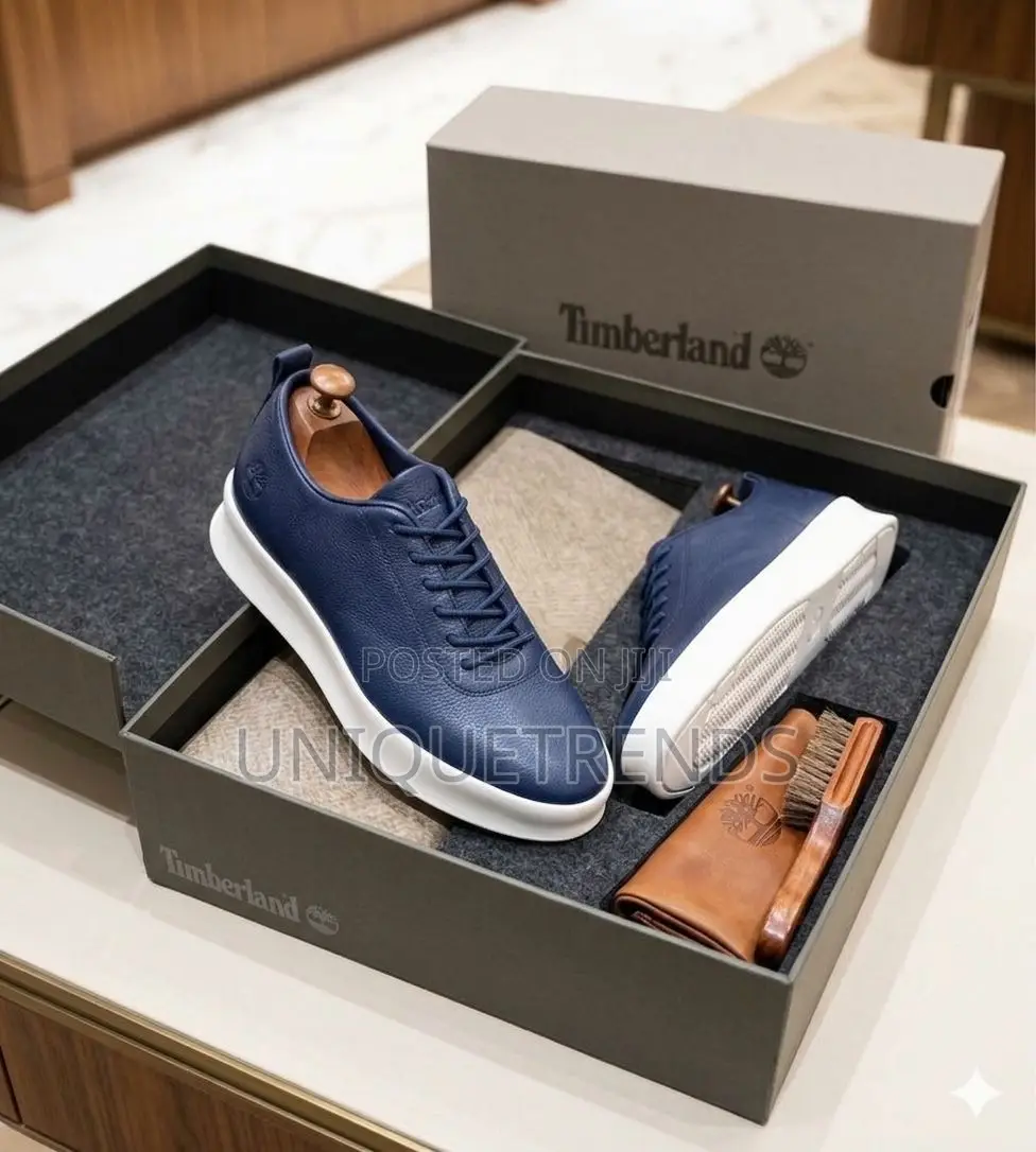 New Timberland Navy Blue Leather Casual Sneakers