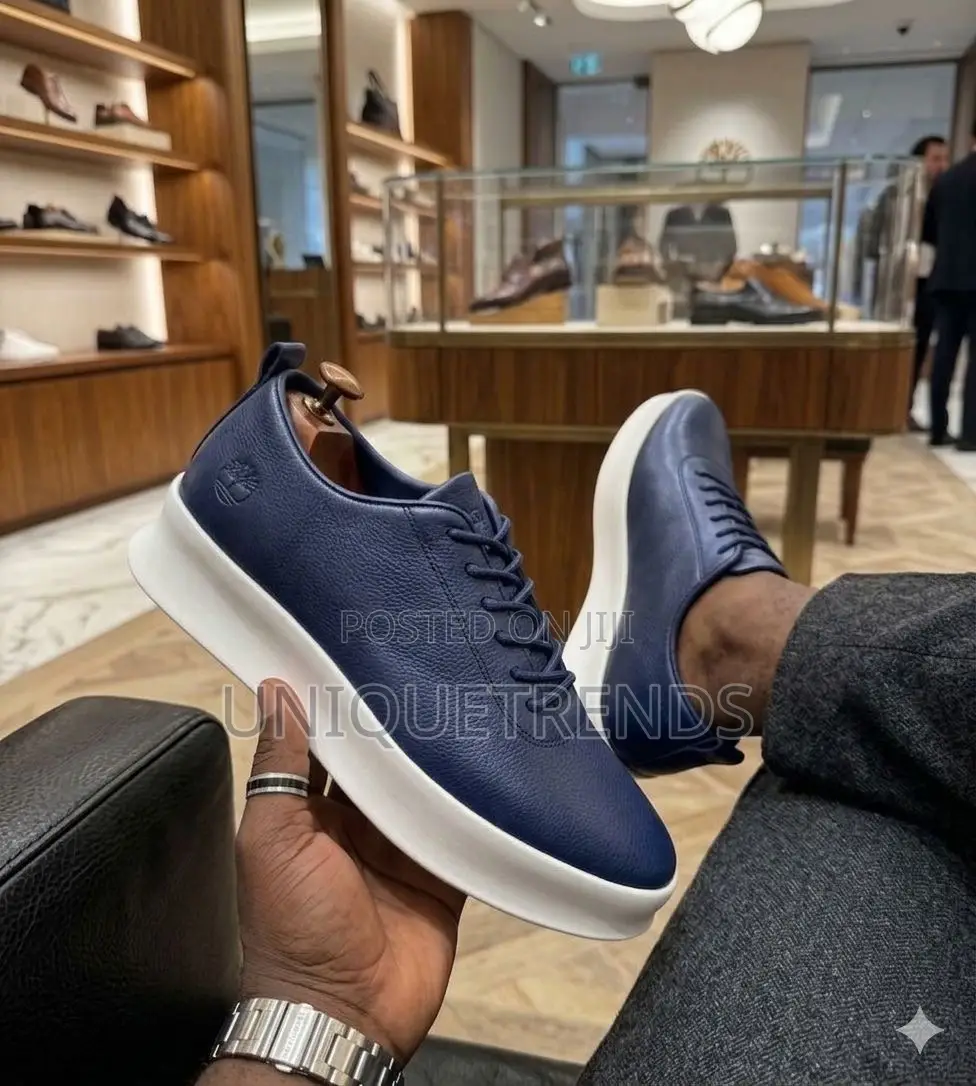 New Timberland Navy Blue Leather Casual Sneakers
