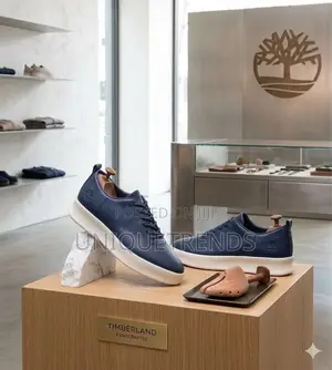 New Timberland Navy Blue Leather Casual Sneakers