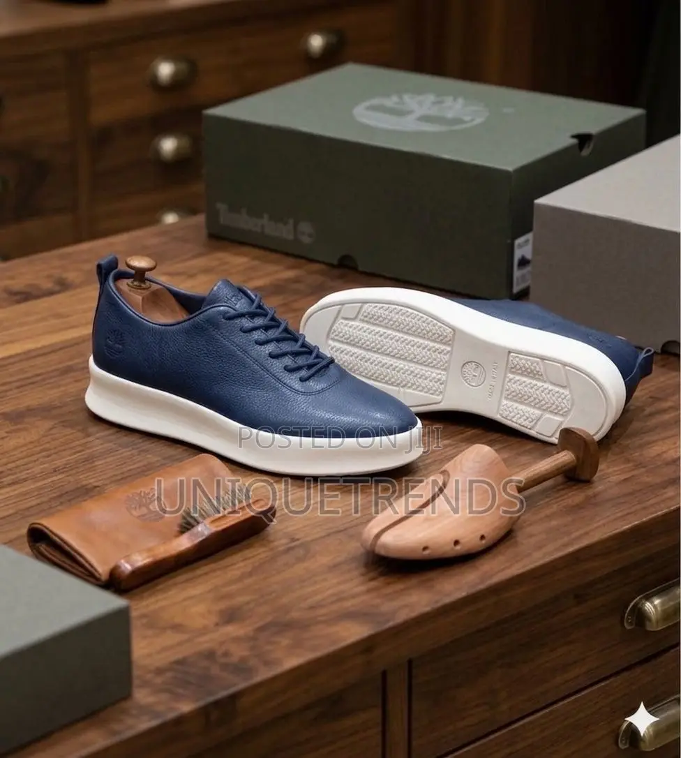New Timberland Navy Blue Leather Casual Sneakers