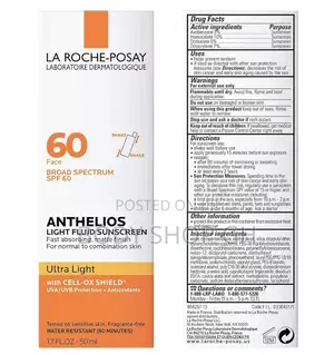 La Roche-Posay Anthelios Light Fluid Facial Sunscreen SPF 60,
