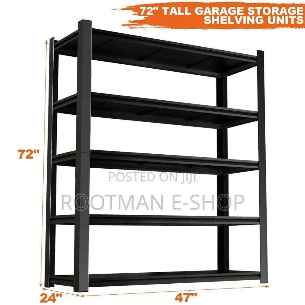 Heavy Duty Storage Rack 5 Tier Shelf Boltless Metal Shelving Unit
