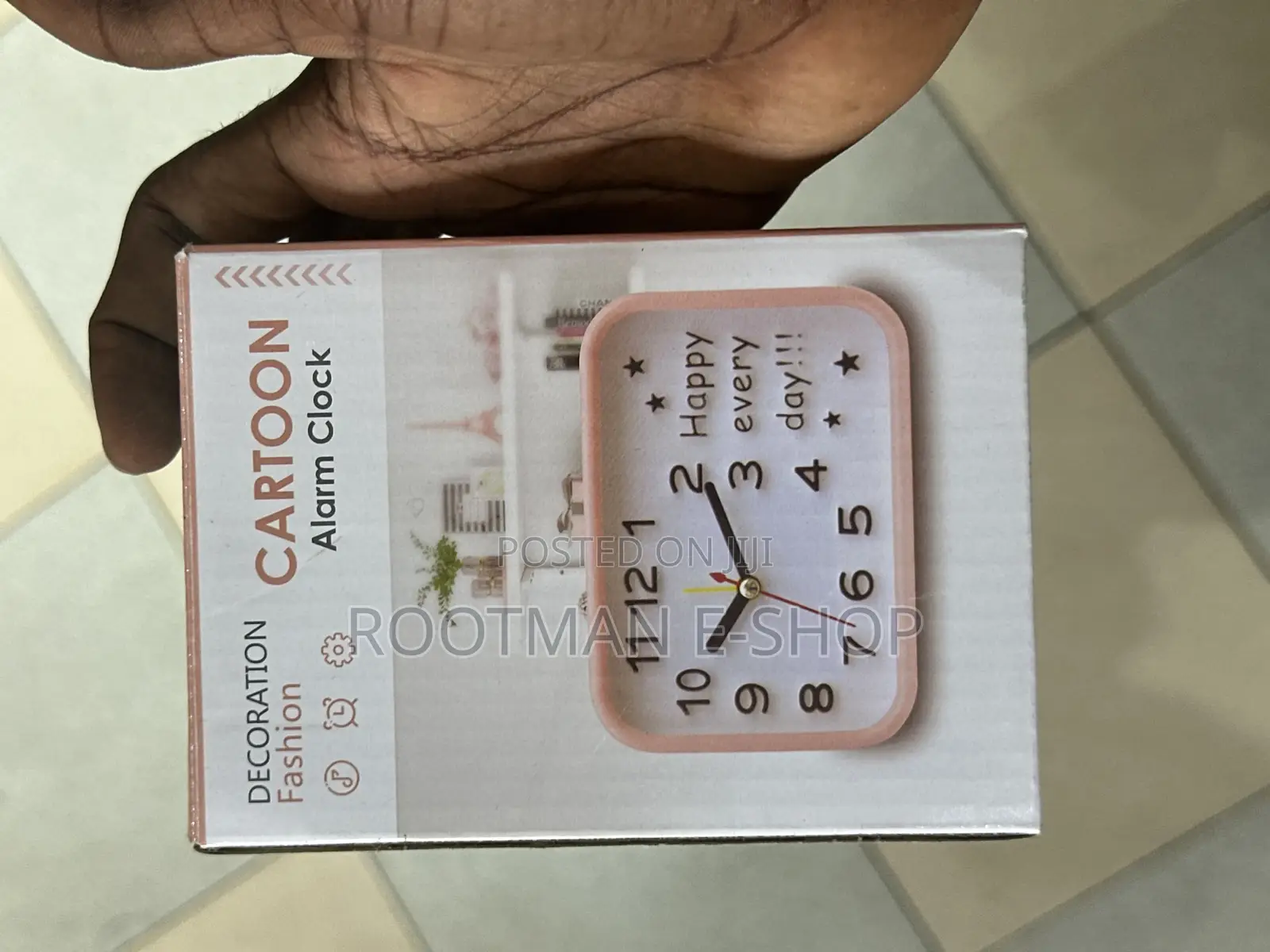 Plastic Table Clock With Text "Happy Every Day", 13x9 Cm, M3
