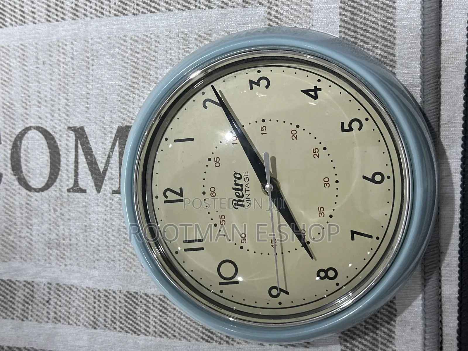 Blue Retro Style Wall Clock